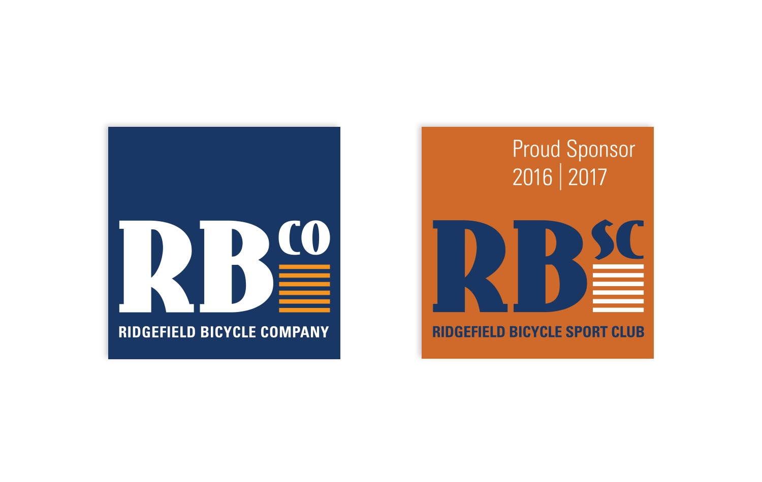 Sponsor labels for Ridgefield Bicycle Sport Club sponsors