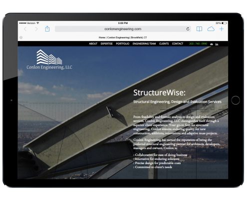 Website homepage for Conlon Engineering