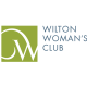 Contemporary logo design for Wilton Woman's Club incorporating a large stylized W monogram motif within a green square