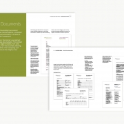 Design Guideline pages providing sample layouts of corporate collateral documents
